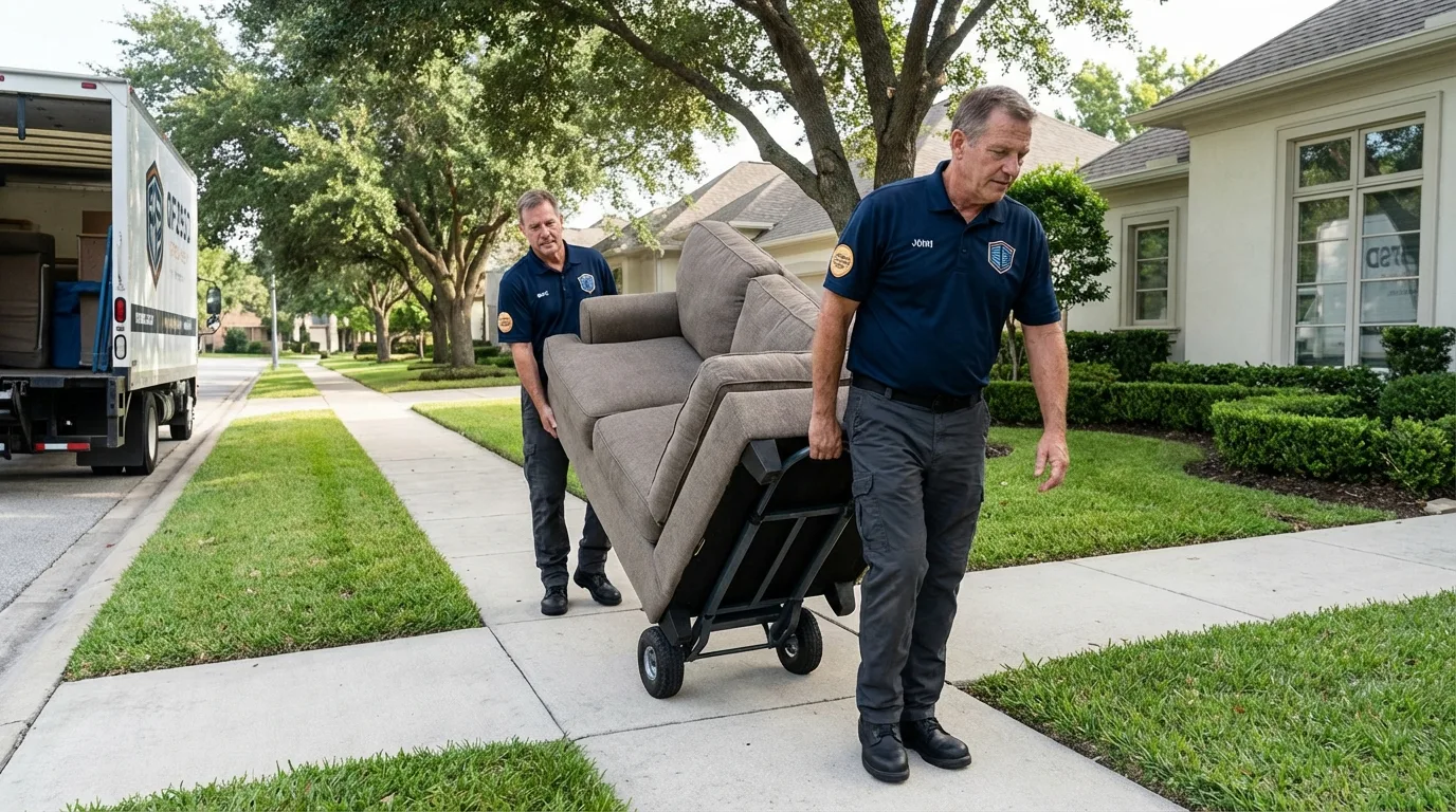 Local residential moving crew loading furniture in Las Vegas, NM